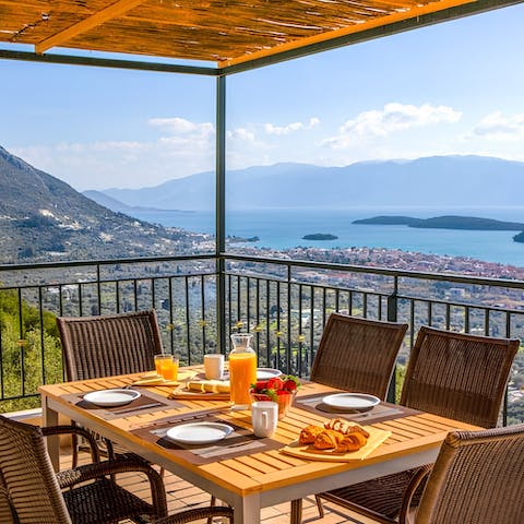 Feast on island scenery over an alfresco meal on the terrace