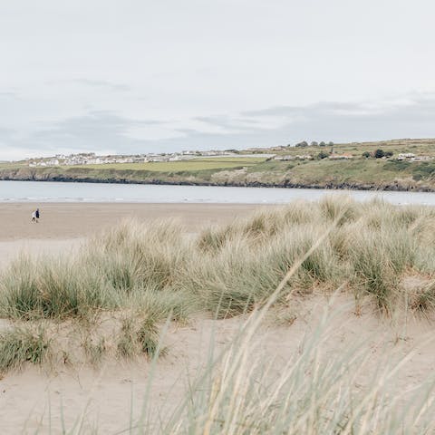 Experience the wild beauty of Wales from the beach – only a ten–minute drive away