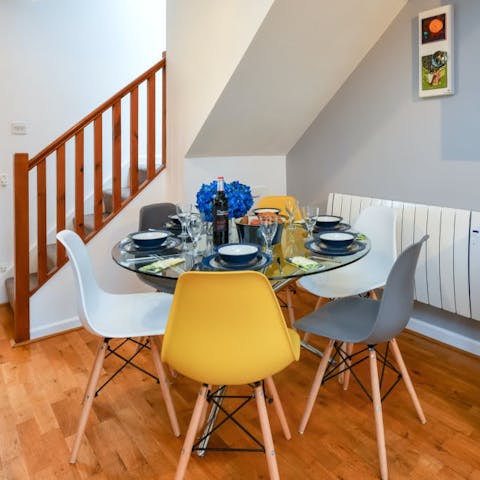 Gather around the dining table and feast on home-cooked meals