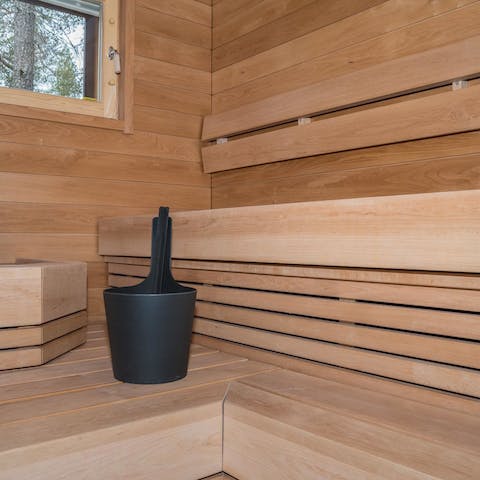 Chill out in the home's sauna