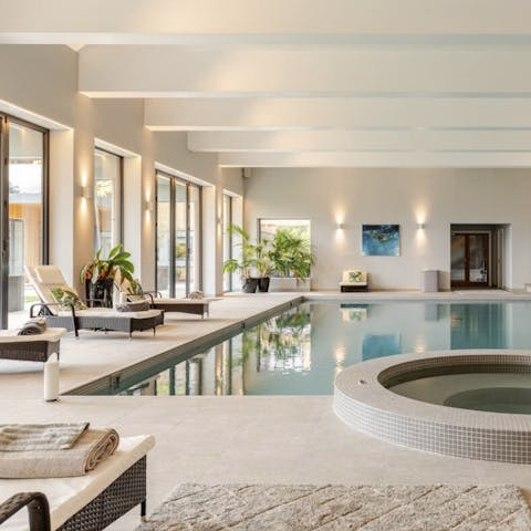 Swim in the private pool to unwind after a busy day