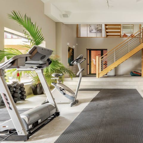 Keep up with your fitness routine in the on-site gym