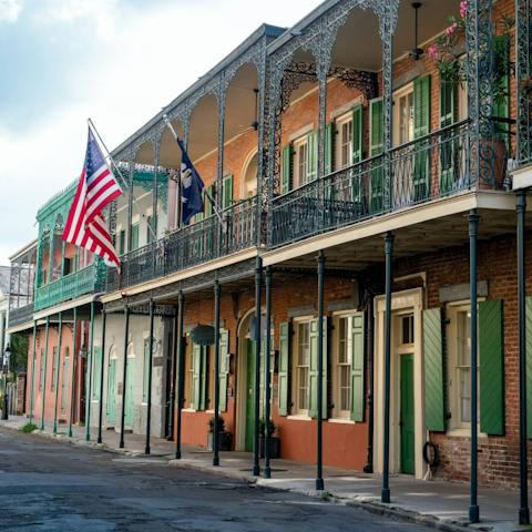 Walk to Bourbon Street and the historic highlights of the city in under half an hour