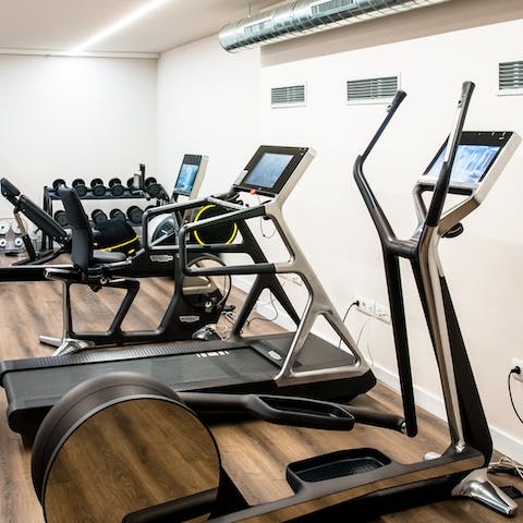 Raise your heart rate in the on-site gym