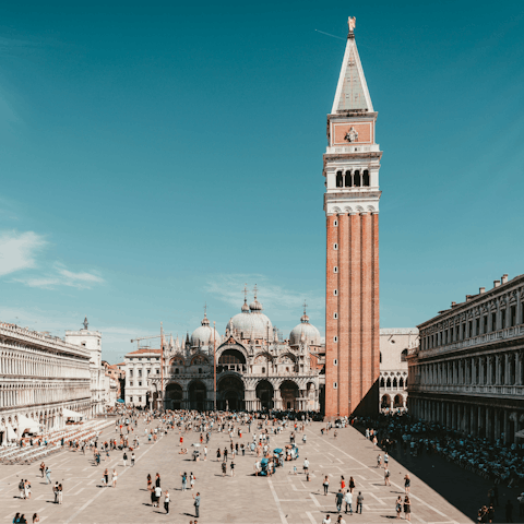 Visit the iconic Mark's Square, a short walk away