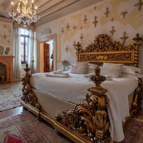 Get a good night's sleep in the antique bedroom