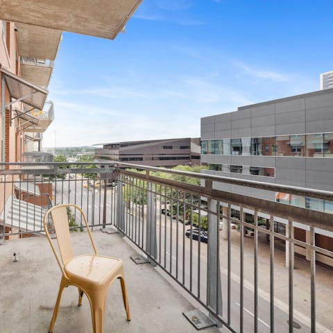 Start the morning with a coffee on your balcony