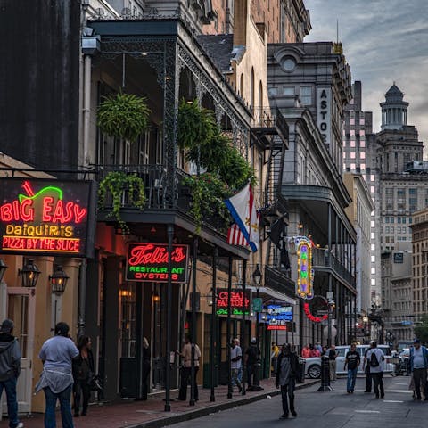 Feel the buzz of famous Bourbon Street