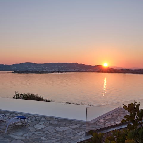 Watch the most beautiful sunsets from your terrace overlooking the sea