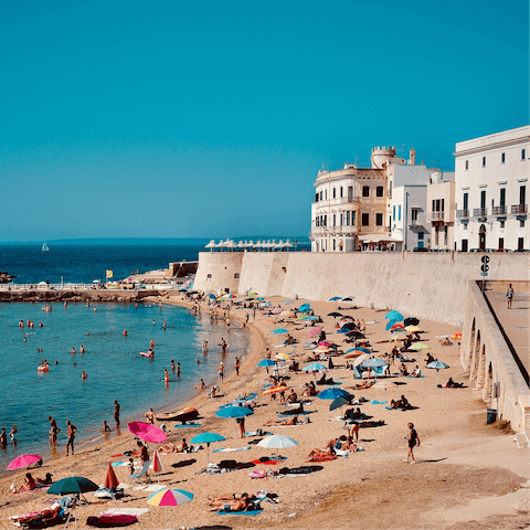 Stay in the old, walled town of Gallipoli, a two-minute walk from the beach