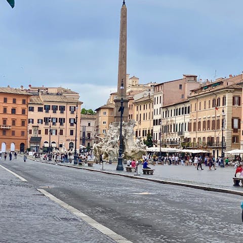 Stay two minutes from Piazza Navona, right  in the city centre
