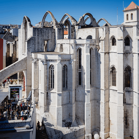 Make the eight-minute walk to the ruins of Carmo Convent