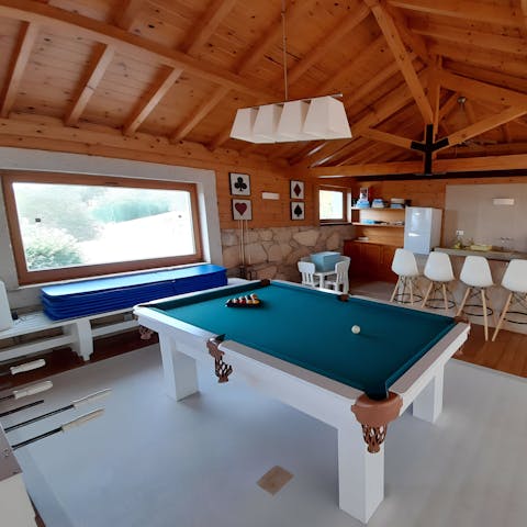 Play a pool tournament in the games room