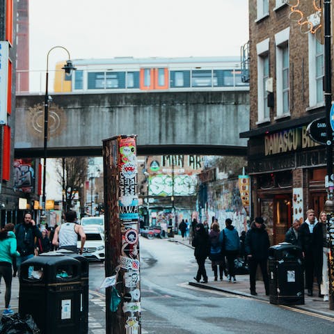 Check out artsy Shoreditch – there's a number of cool bars and restaurants right on your doorstep
