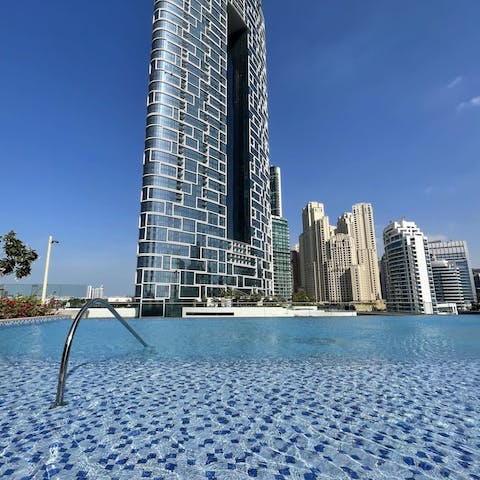 Take advantage of the communal pool and enjoy an afternoon sunbathing and swimming
