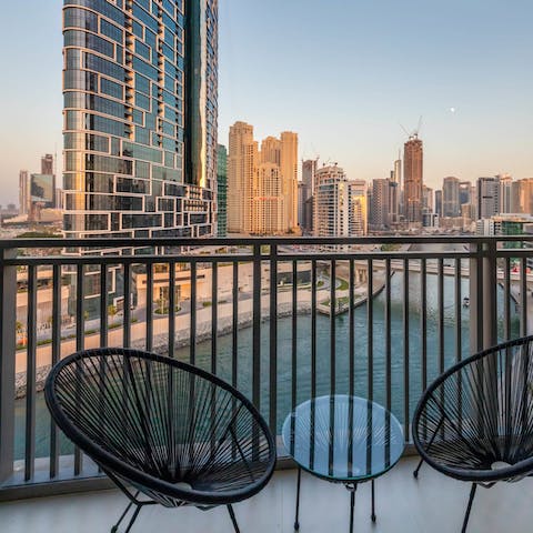 Begin the day with an Arabic coffee on the balcony, admiring the waterfront views