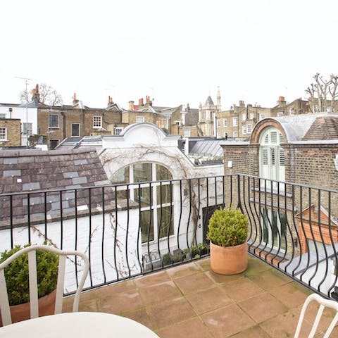 Take in the views over the Kensington rooftops from the private terrace
