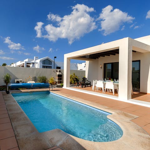 Splash in the private pool after an alfresco lunch