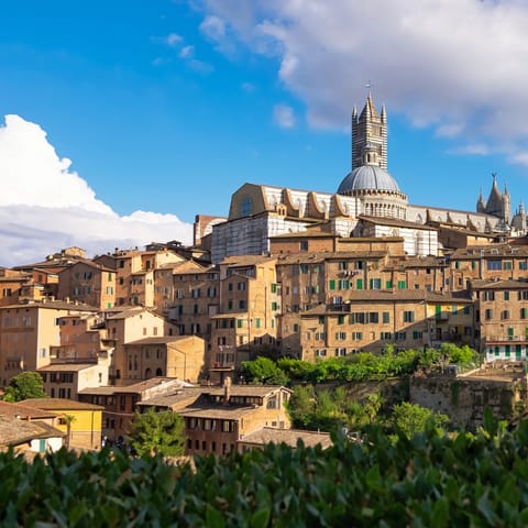 Take a day trip to Siena, a half-hour drive away