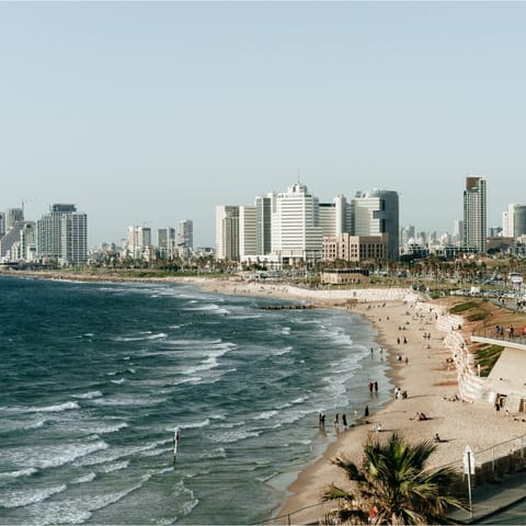 While away the hours on Aviv Beach, just ten minutes away