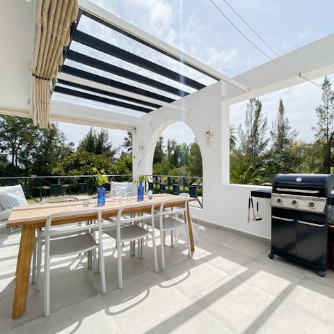 Fire up the grill for a Mediterranean-style barbecue on the balcony