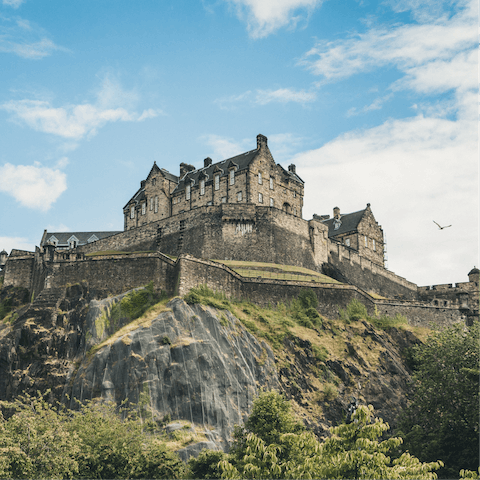 Explore the history of Edinburgh Castle, a seven minute walk away