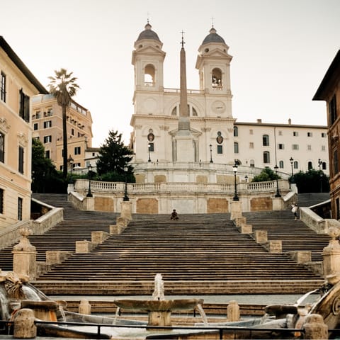 Stay just a three-minute walk away from the iconic Spanish Steps