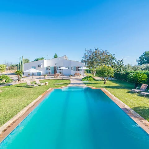 Enjoy a refreshing swim in the private pool