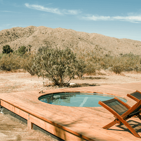 Enjoy the cowboy steel pool with views