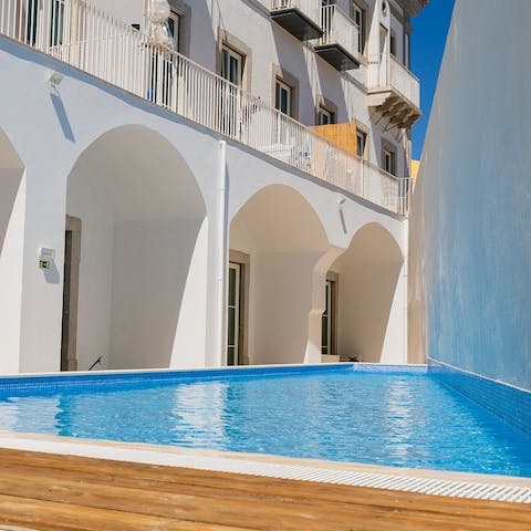 Swim a few morning up and downs in the communal pool