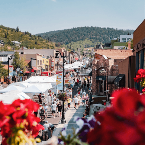 Explore the shops and restaurants of Park City's Main Street, just an eleven-minute drive away