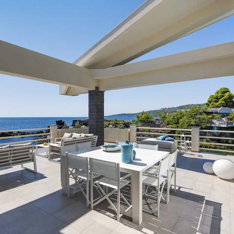 Dine al fresco with a sea view