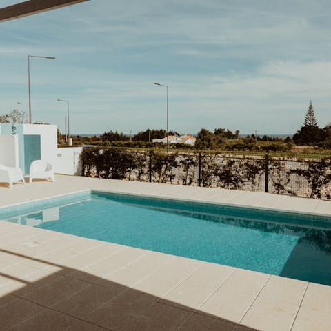 Start your day in the private pool to escape the Algarve heat