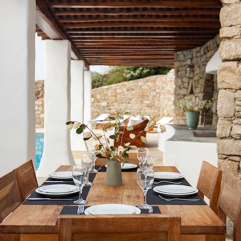 Enjoy a delicious alfresco meal outside on the terrace