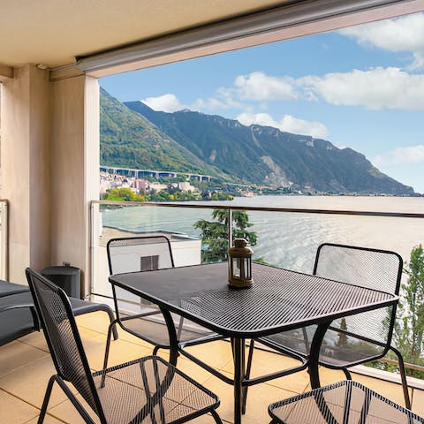 Savour a morning cup of coffee on the balcony, admiring the views