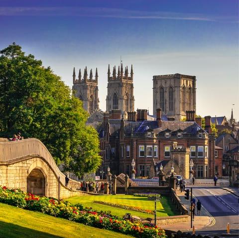 Stroll along the River Ouse towards York Minster – it's a twenty-five-minute stroll away