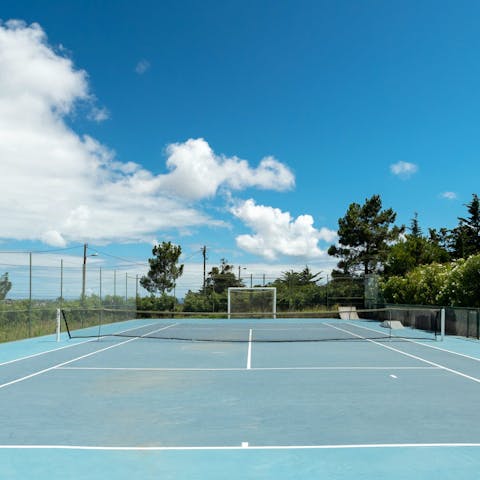 Embrace friendly competition on the private tennis court