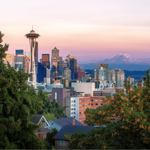 Take the ten-minute drive to Seattle's iconic Space Needle