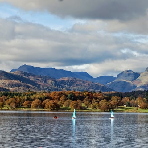 Go boating on Lake Windermere – you're around twenty miles from the Lakeside Pier