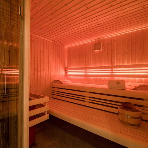 Warm up in the holiday park's communal sauna after a day on the slopes