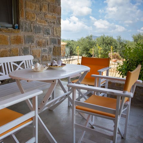 Enjoy a long dinner outside while the sky changes colour