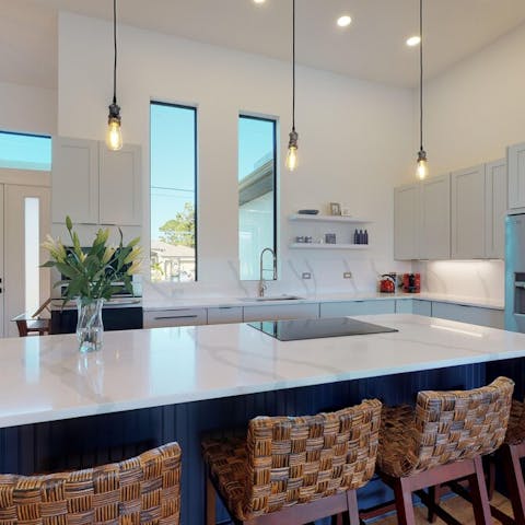 Start your day at the stylish breakfast bar