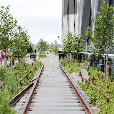 Go for a morning jog on The High Line, just ten minutes away