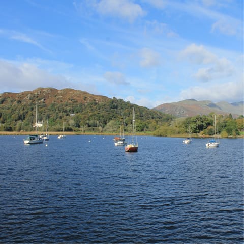 Walk twenty minutes to Lake Windermere's pier and hop on a boat