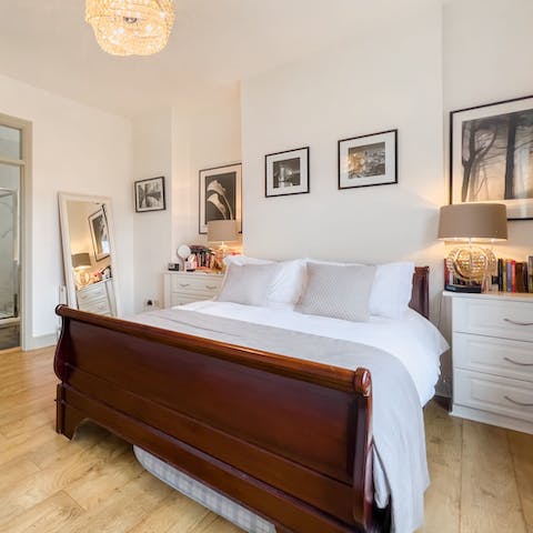 Treat yourself to a long lie-in in your cosy double bed