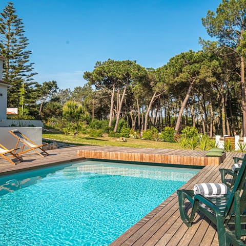 Enjoy beautiful views whilst relaxing by the pool