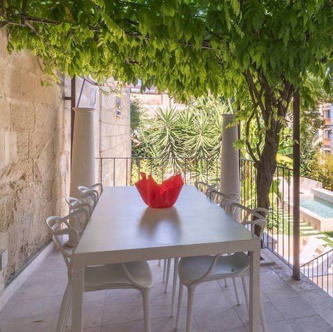 A covered terrace for alfresco lunches