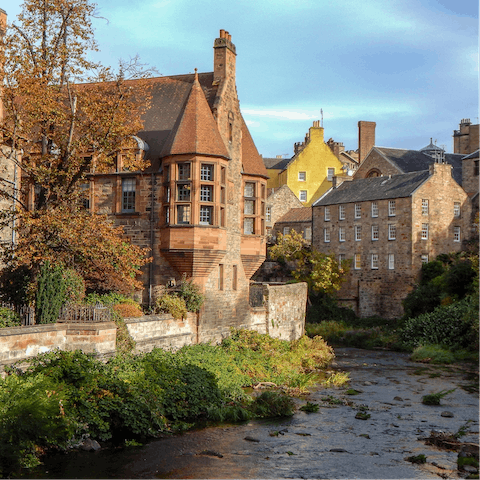 Stroll along the Water of Leith and visit Dean Village, a fifteen-minute walk away