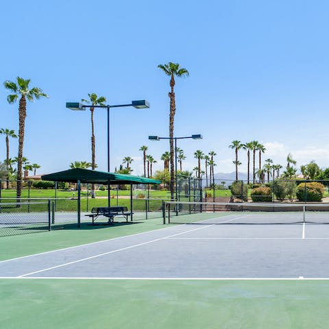 Serve, slice and smash your way to victory over all comers on the community courts 