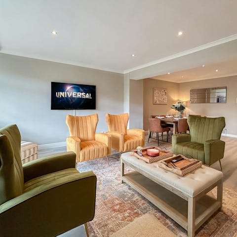 Spend cosy evenings at home or wander to a local restaurant